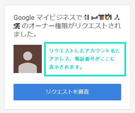 リクエストされた側のメール表示画面