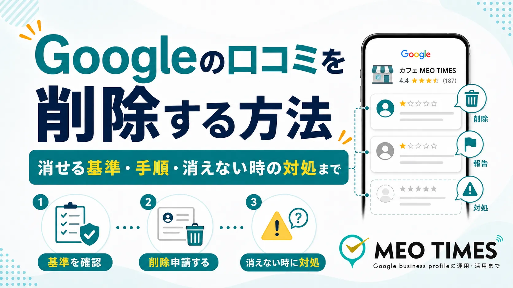 Google口コミの削除方法｜消せる基準・5つの手順・バレるかまで【2026
